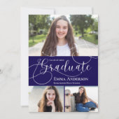 Multi Foto 2025 Grad Blue Abschluss Ankündigung (Vorderseite)