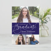 Multi Foto 2025 Grad Blue Abschluss Ankündigung (Stehend Vorderseite)