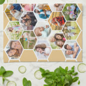 Multi Foto 28 Picture Honey Beige Honeycomb Geschirrtuch (Gefaltet)