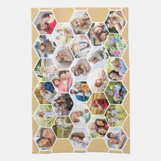 Multi Foto 28 Picture Honey Beige Honeycomb Geschirrtuch (Vertikal)