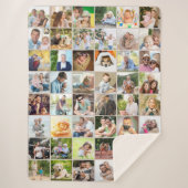 Multi-Foto 48 Picture Grid Collage Beige Sherpadecke (Vorderseite)