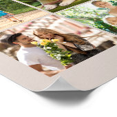 Multi Foto 54 Picture Grid Collage Beige Poster (Ecke)