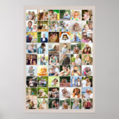 Multi Foto 54 Picture Grid Collage Beige Poster (Vorne)