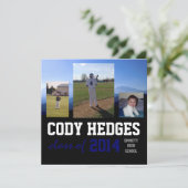 Multi-Foto Abschluss-Einladung Einladung (Stehend Vorderseite)