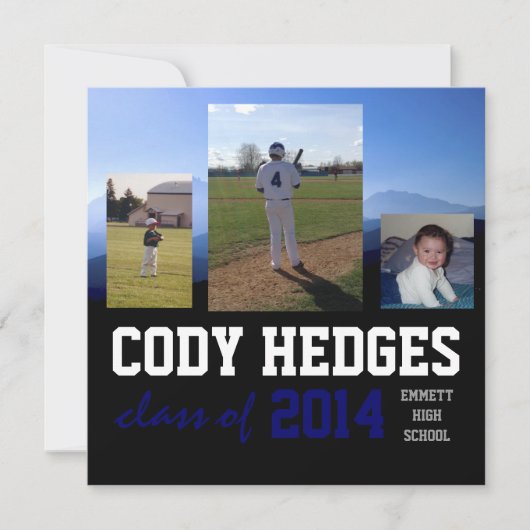 Multi-Foto Abschluss-Einladung Einladung (Vorderseite)