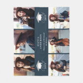 Multi-Foto-Abschluss für moderne marineblaue Skrip Fleecedecke (Vorderseite)