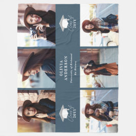 Multi-Foto-Abschluss für moderne marineblaue Skrip Fleecedecke