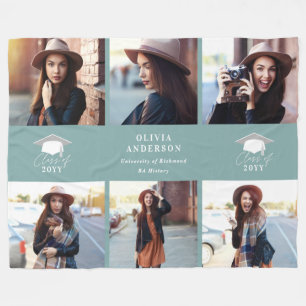 Multi-Foto-Abschluss für moderne staubblaue Skript Fleecedecke