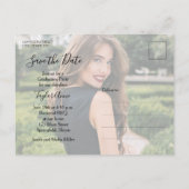 Multi-Foto-Abschluss Save the Date Postkarte (Rückseite)