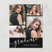 Multi-Foto-Abschluss Save the Date Postkarte (Vorderseite)
