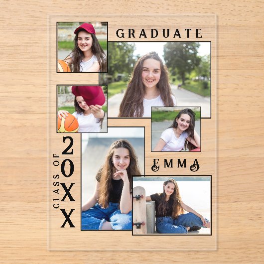 Multi-Foto-Acryl 2025 Abschluss Ankündigung (Vorderseite)