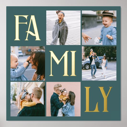 Multi-Foto-Aquamarin Foliendrucke (Vorderseite)