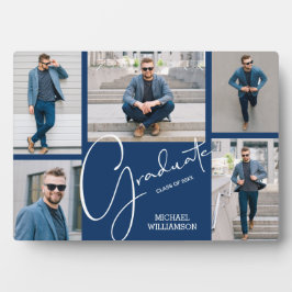 Multi-Foto Blue Abschluss Keepake Fotoplatte