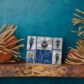 Multi-Foto Blue Abschluss Keepake Fotoplatte (Seite)