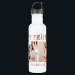 Multi Foto bunt lustige Typografie beste Freunde Edelstahlflasche<br><div class="desc">Multi Foto bunte lustige Typografie Girly besten Freunden Design. Teil einer modernen Sammlung.</div>
