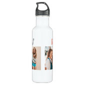 Multi Foto bunt lustige Typografie beste Freunde Edelstahlflasche (Rückseite)