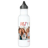 Multi Foto bunt lustige Typografie beste Freunde Edelstahlflasche (Links)