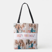 Multi Foto bunt lustige Typografie beste Freunde Tasche (Rückseite)