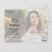 Multi-Foto Burnt Orange Abschluss Einladung Postkarte (Rückseite)