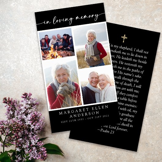 Multi Foto Collage Beerdigungskarte