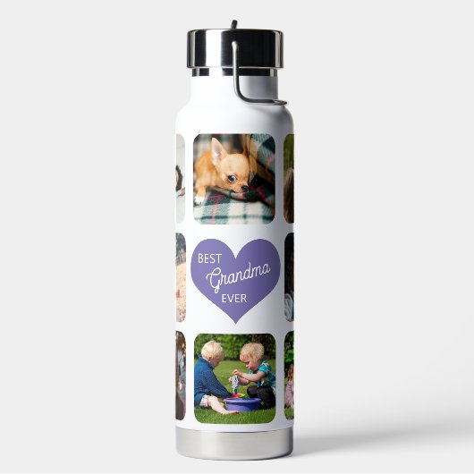 Multi-Foto Collage Beste Oma je personalisiert Trinkflasche (Links)
