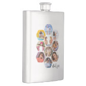 Multi Foto Collage Einfache moderne Personalisiert Flachmann (Rechts)