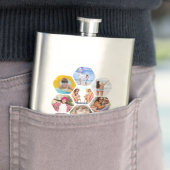 Multi Foto Collage Einfache moderne Personalisiert Flachmann (Beispiel)