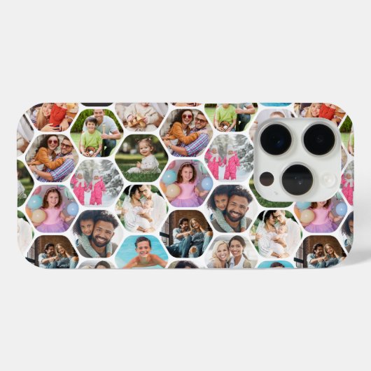 Multi Foto Collage Einfaches modernes Hexagon-Must Case-Mate iPhone Hülle (Rückseite (Horizontal))