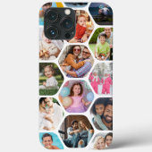 Multi Foto Collage Einfaches modernes Hexagon-Must Case-Mate iPhone Hülle (Rückseite)