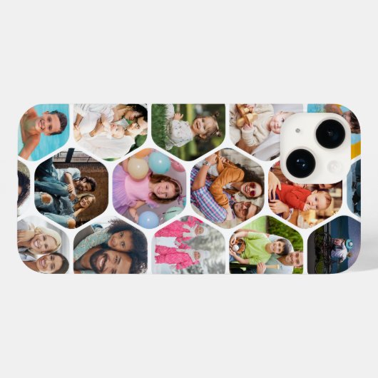 Multi Foto Collage Einfaches modernes Hexagon-Must Case-Mate iPhone Hülle (Rückseite (Horizontal))