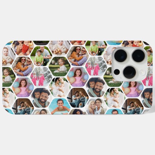 Multi Foto Collage Einfaches modernes Hexagon-Must Case-Mate iPhone Hülle (Rückseite (Horizontal))