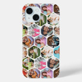 Multi Foto Collage Einfaches modernes Hexagon-Must Case-Mate iPhone Hülle (Rückseite)