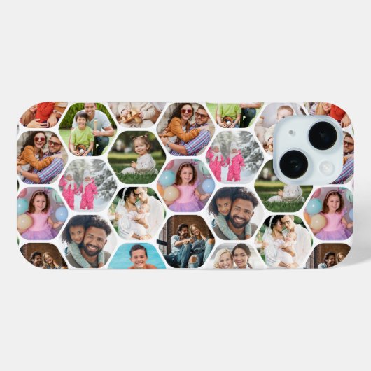Multi Foto Collage Einfaches modernes Hexagon-Must Case-Mate iPhone Hülle (Rückseite (Horizontal))