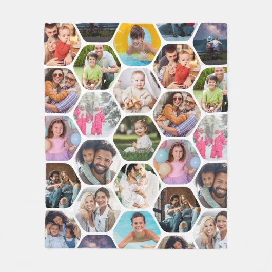 Multi Foto Collage Einfaches modernes Hexagon-Must Fleecedecke (Vorderseite)