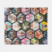 Multi Foto Collage Einfaches modernes Hexagon-Must Fleecedecke (Vorderseite (Horizontal))
