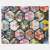 Multi Foto Collage Einfaches modernes Hexagon-Must Fleecedecke (Vorderseite (Horizontal))