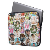 Multi Foto Collage Einfaches modernes Hexagon-Must Laptopschutzhülle (Vorderseite Links)