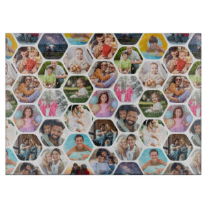 Multi Foto Collage Einfaches modernes Hexagon-Must Schneidebrett
