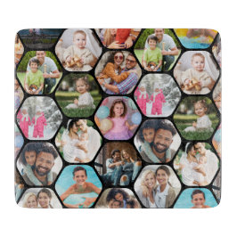Multi Foto Collage Einfaches modernes Hexagon-Must Schneidebrett