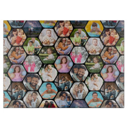 Multi Foto Collage Einfaches modernes Hexagon-Must Schneidebrett