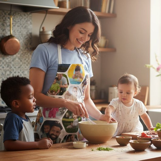 Multi Foto Collage Einfaches modernes Hexagon-Must Schürze