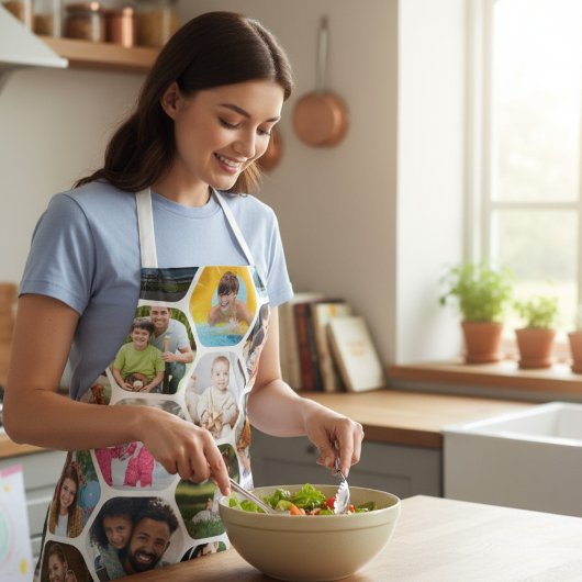 Multi Foto Collage Einfaches modernes Hexagon-Must Schürze