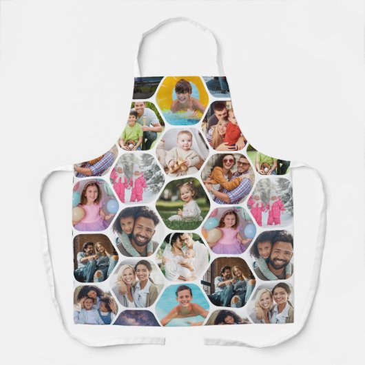 Multi Foto Collage Einfaches modernes Hexagon-Must Schürze (Vorderseite)