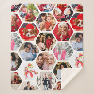 Multi Foto Collage Einfaches modernes Hexagon-Must Sherpadecke