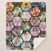Multi Foto Collage Einfaches modernes Hexagon-Must Sherpadecke (Vorderseite)