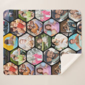 Multi Foto Collage Einfaches modernes Hexagon-Must Sherpadecke (Vorderseite (Horizontal))