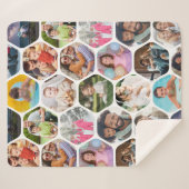 Multi Foto Collage Einfaches modernes Hexagon-Must Sherpadecke (Vorderseite (Horizontal))