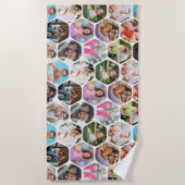 Multi Foto Collage Einfaches modernes Hexagon-Must Strandtuch (Vorderseite)