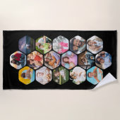 Multi Foto Collage Einfaches modernes Hexagon-Must Strandtuch (Vorderseite)