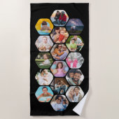 Multi Foto Collage Einfaches modernes Hexagon-Must Strandtuch (Vorderseite)